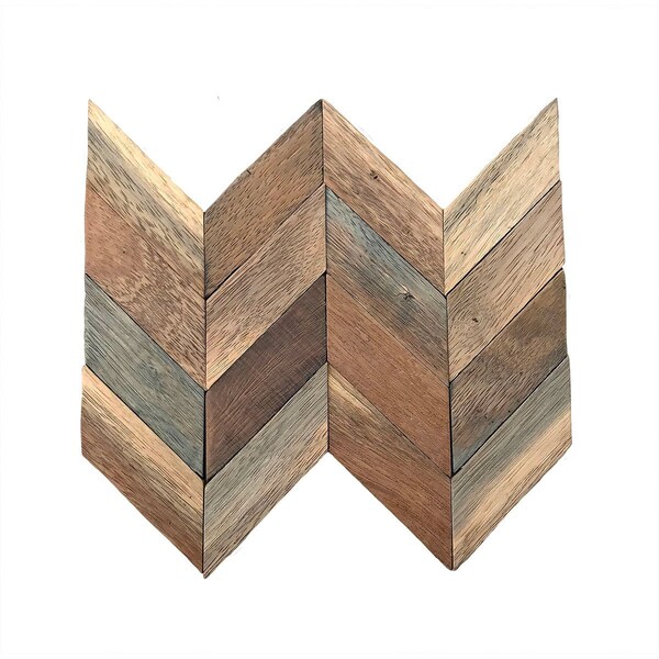 ENSOWA♡.* Ekena Millwork Chevron Boat Wood Mosaic Wall Tile, Natural